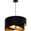 Light Home LH Light-Home Milano Lampadario a Sospensione - Lampadario Industriale per Soggiorno Camera da Letto e Cucina - Lampade a Sospensione in Metallo e con Paralume di Velluto - E27 - Nero