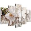 B&D XXL - Quadro Fiori Giglio 5 Pezzi - Stampa su Tela Strutturata XXL Grande - Quadri Moderni Componibili Camera da Letto Matrimoniale - Stampe da Parete Arte - Astratto Natura