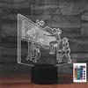 FLRXHK Lampada da tavolo da tavolo con illusione 3D a forma di pallavolo, lampada da tavolo con telecomando, 16 colori, luce notturna a LED ottica USB per bambini, decorazione per la stanza dei