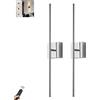PENTWAN Lampada da parete a batteria con telecomando interno, LED Applique da Parete Batteria Interno, Lampada da Parete Senza Fili Ricaricabile USB, Rotazione 350°,3 Temperature di Colore(Argento)