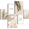 Novart Quadros Boho Pampas Grass - Nessuna Cornice Necessaria - Collage Moderno Beige - Camera Da Letto Del Soggiorno - N005863a