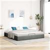 IKAYAA Letto Matrimoniale 160x200 con Contenitore Idraulico e Meccanismo di Sollevamento, Imbottito con Rete a Doghe - Grigio Scuro - 160x200 cm