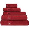 Tommy Hilfiger - asciugamano serie Legend2, tinta unita, 560 gr/m², 100% cotone, rosso, telo da bagno 70 x 140 cm