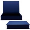 NEUSER PAPIER Confezione regalo con coperchio a ribalta - 1 pezzo - DIN A4 - rivestimento blu scuro - interno nero - 334 x 242 x 65 mm - scatola portaoggetti