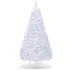 GYMAX Albero di Natale Artificiale 180 cm, 650 Rami Folti in PVC, Base in Metallo di 40 cm, Divisibile da Trasporto e Montaggio Facile, Albero Natalizio Ideale per Casa/Ufficio/Negozio, Bianco