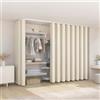 Generic Tinta Unita Tenda Antipolvere per Scaffale Tenda per Cabina Armadio Privacy Ripple Piega con Binario Regolabile per Libreria Cucina Cabina Armadio(Beige,W 120 cm x H 240 cm)