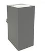 Partenopea® Applique lampada da parete a muro gu10 max 35w x 2 led per interno esterno IP65 moderno faretto biemissione (rettangolare grigio, lampadine escluse)