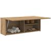 Gecheer Mobiletto da Bagno, Pensile con Ante a Molle Gas, 80x25x30 cm, in Truciolato, Rovere Artigianale, per Bagno Cucina Soggiorno Camera da Letto