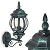 hofstein Lampada da parete per esterni Lentua, lampada verso l'alto in stile antico, in fusione di alluminio in nero/verde, attacco E27, lampada da esterno per terrazza, veranda e cortile, senza lampadina/e