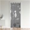 Loussiesd Tenda Floreale per Porta per Privacy 86x203cm per Bambini con Foglie Botaniche, Tenda Divisoria per Stanza, Tenda Traspirante Grigia per Armadio, Moderna Tenda per Porta e Finestra
