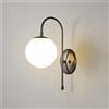 YONG - FR Luci da parete, Applique da parete a globo Mid-Century con paralume in vetro Lampade da bagno dorate Illuminazione da parete in ottone for base decorativa da parete a soppalco for camera da letto ( Co