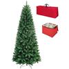 Totò Piccinni Albero di Natale Artificiale NOEL, Folto, Effetto Realistico, Rami a Gancio, Facile Montaggio, PVC, Ignifugo con Borsone (210 cm, Slim Verde)