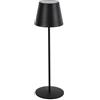 Bizzotto Lampada da Tavolo Etna a Batteria Ricaricabile, H 38 cm - Antracite/Luce Calda