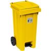 Stefanplast 6433 Bidone Immondizia con Ruote con Pedale, Plastica, Giallo, 48 x 55 x 94 cm