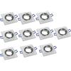 vetrinein rete Vetrineinrete® Kit 10 incassi per faretto quadrato in vetro glitterato oro argento bianco porta faretto supporto per faretti P16 (ARGENTO) G75