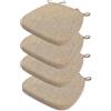 HKJGNH 4 Pezzi Cuscino per Sedia da Pranzo con Lacci, Rimovibile e Facile da Pulire con Cerniera - Forma Trapezoidale - Morbido e Resistente per Cucina, Sala da Pranzo, Ufficio(Color 8,43X42X35X3cm)