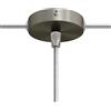 creative cables Kit rosone per lampadario da soffitto linea Mini (serracavo conico, legno titanio satinato, Ø 83 mm, 1 foro e 2 fori laterali) - Design artigianale e made in Italy