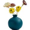 Moiyoudis Vaso decorativo in ceramica per vasi in stile scandinavo da tavolo, in ceramica, colore smerigliato, per la disposizione dei fiori (A-blu)