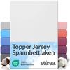 etérea Himmlische Qualität etérea Jersey Topper lenzuolo con angoli 180x200-200x200 cm Bianco Epaisseur 5-10 cm - 100% Cotone - Oekotex materasso Letto copripiumino - lenzuola 180x200cm - 200x200cm White