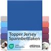 etérea Himmlische Qualität etérea Jersey Topper lenzuolo con angoli 90x200-100x200 cm Blu Epaisseur 5-10 cm - 100% Cotone - Oekotex materasso Letto copripiumino - lenzuola 90x200cm - 100x200cm Blue