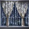Bakaji Tenda Luminosa Natalizia per Finestre a Batteria 144 LED Fissi 4,5V set 2 Tende 120 x 50 cm Illumiazioni Natalizie a Batterie da Interno Decorazioni di Natale per Casa (Bianco)