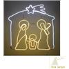 New-Lamps New Lamps Presepe Natività Capanna NEON LED 2D 60W 240V 75x75cm Luce Neutra e Calda per Esterno IP4