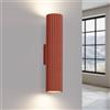 SOLLUX lighting Lampada Da Parete Applique Da Parete In Alluminio 1 Paralume 6,5 x 8 x 30 cm GLOOW Ocra Rossa Lampadina LED 3000K luce calda inclusa