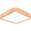 LIGKIN Plafoniera LED Soffitto Legno 24W, Ø30CM Moderni Quadrato Lampada da Soffitto, Luce neutra 4500K Plafoniera Bagno per Camera da Letto Bambini Corridoio Soggiorno Balcone