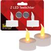 Idena 408982 - Candele a LED, 2 pezzi, candele elettriche con luce intermittente, batterie incluse, decorazione per matrimoni, feste, Natale, Pasqua, come luce d'atmosfera