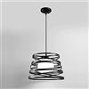 Partenopea Lampadario Moderno a Sospensione a Fasce intrecciate in Ferro verniciato finish opaco Attacco per Lampadine 1xE27, Potenza max 1x60W - 33x32 cm lunghezza filo 120 cm (Nero 33x22)