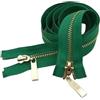 ZacLAy Cerniera Con Denti In Metallo Oro Chiaro Con Doppio Cursore Da 80/100/120Cm, Verde, 5#, 80cm