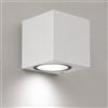 Partenopea® Applique lampada da parete a muro per lampadine LED gu10 potenza max supportata 10w per interno esterno IP54 moderno faretto monoemissione (Cubico, Bianco luce naturale 4000k)
