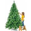 BAKAJI Albero di Natale Super Folto Pino Verde con Base a Croce in Metallo Pieghevole di Altissima Qualità, Montaggio Facile con 1586 Rami a Innesto (Verde Canberra, 240 cm)