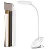 Generic Luce a LED con clip, morsetto a collo di cigno a 360 gradi, lampada da lettura per comodino, lampada da tavolo flessibile con 3 modalità per camera da letto, soggiorno, mensola, casa, dormitorio