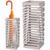 BAKAJI Portaombrelli in Metallo Forma Quadrata con Decorazione a Intarsi Stand per Ombrelli Design Moderno Dimensioni 52 x 19 cm (Grigio)