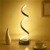 Mengjay Lampada da Tavolo a Spirale LED Lampada da Comodino Moderna Design,Luce Notturna Bambini,Protezione Degli Occhi Decorativa Lampada da Scrivania Curva per Soggiorno Camera da Letto (Nero)