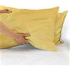 IlGruppone Coppia federe per Cuscino guanciale Letto 100% Cotone Made in Italy con Patella Interna - Giallo - 52x80 cm