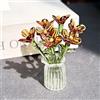 Pnedeodm Handmade Mini Glass Flowers in Vase, Colorful Tiny Glass Flowers Ornaments for Desk Decor, Forever Glasses Flower Bouquet Gift for Mum, Women, Birthday,Mother's Day (L)