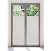 mauro Tende,Tendine corte mezza finestra a pannello -set.2 Tendine-altezza 60/90/120/160/180/200 - tessuto bianco effetto lino - lxh 45x180 cm