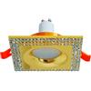 Zeitnet Inc. Faretto classico quadrato incasso dorato brillantini 65mm lampada LED 5W GU10