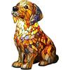 Donubiiu Lampada da giardino per cani luminosi, fatta a mano, che fa brillare i cuori, bassotto, bulldog border collie barboncino, lampada decorativa a LED per cani (Golden Retriever)