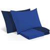 PARAMAISON Copripiumino Matrimoniale 250x220 cm in Microfibra Bicolore, Set con 2 Federe 80x50 cm, Morbido e Ipoallergenico | Navy/Azzurro