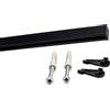 Deco-Raum Guida per tende su misura in alluminio, guida interna, rettangolare, piatta, fissaggio a soffitto, con barra di serraggio, nero, 260 cm, quadrato diviso