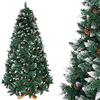 Bakaji Albero di Natale Folto Pino KING PREMIUM Artificiale Innevato con Pigne, Bianco Naturale Punte Ricoperte di Neve, base a Croce in legno Massello, Altezza 210 cm, 1178 Rami Ignifugo