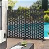 casa.pro Pannello Divisorio per Spazi Esterni Interni Frangivista Decorativo con Struttura Traforata Schermo Divisore in Acciaio 180 x 120 cm Nero