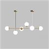 Moddeny 6 luci E27 Lampadario moderno Nord Europa Lampadario a sfera in vetro Industriale 51 pollici Lampada a sospensione a soffitto per soggiorno Sala da pranzo Decorazione artistica Ristorante