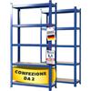 casa Pura Set di 2 scaffale per carichi Pesanti, 50x100x200 cm, Scaffale con Struttura in Acciaio, ciascuno Fino a 600 kg, 5 Ripiani Regolabili, Blu