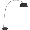 Lindby Lampada da terra 'Esti' (Moderno) colore Nero, in Tessuto ad es. Soggiorno & Sala da pranzo (1 luce, E27) di Lindby | lampada ad arco, lampada da pavimento