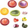 Qivine Set 5 Contenitori per Frutta e Verdura in Silicone, Contenitori Ermetici Riutilizzabili per Avocado, Limone, Pomodoro e Cipolla, Contenitori Salva Freschezza per Frigorifero