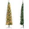 RELAX4LIFE Mezzo Albero di Natale da Parete 210 CM con Luci LED Incorporate, Rami Foglie Realistico in PVC, Base Pieghevole in Metallo, e Aghi di Pino (Modello 2)